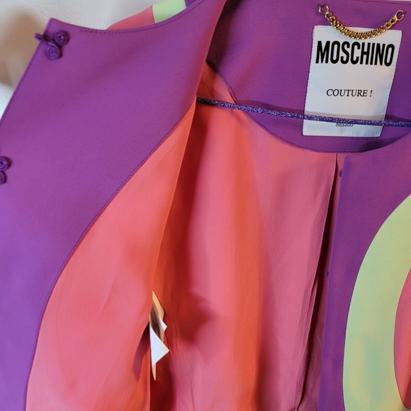 S/S 2023 Moschino Couture Jacket Woman Multicolor Barbie Pink, Purple, Mint - Picture 10 of 11